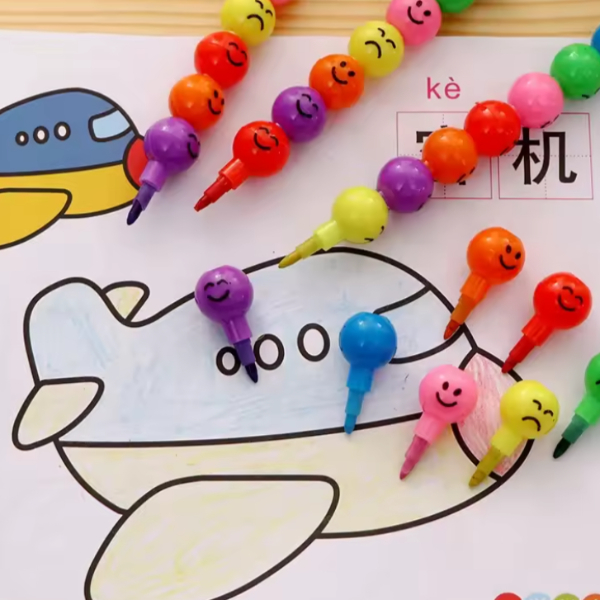 4'lü Emojili Yumurtlayan Boya Kalemi Seti 